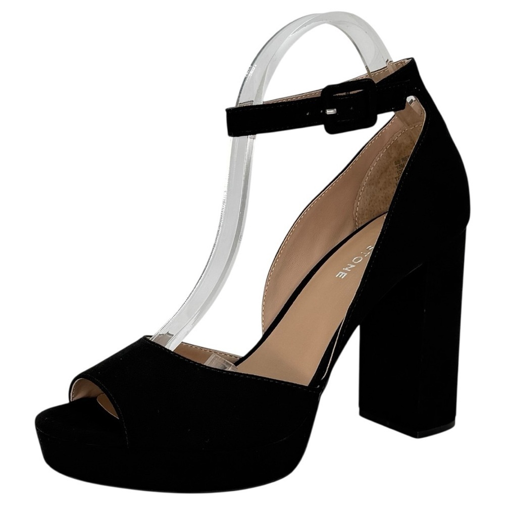 Sun + Stone Reemaa Black Microsuede Womens Pumps Size 10M - Picture 3 of 14